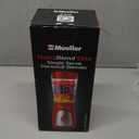 Mueller Smoothie Blender for Smoothies - Personal Blender for Shakes, Frozen Drinks, Baby Food & More, 15oz Travel Cup and Lid, Durable Stainless Steel Blades for Powerful Blending Performance, Red