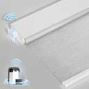 Smart Motorized Blinds with Remote, Cordless No-Drill Automatic Roller Shades, Blackout Electric Blind for Windows, Grey, 34 x 72
