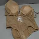 SHAPERIN Women's Backless Body Shaper Bra Faja U Plunge Low Back Thong Shapewear Tummy Control Deep V Bodysuit (X-Large)