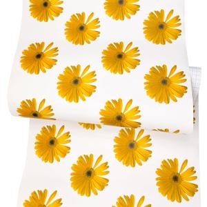 Yifely Peel & Stick Shelf Liner Removable Countertops Paper for Covering Apartment Old Drawer Cabinets, Yellow Daisy, 17.7 Inch by 9.8 Feet