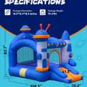 Bounce House, Inflatable Bouce House for Kids 3-6 with Basketball Hoop Jump Area and Slide, Space-Themed Inflatable Bouncy Castle with Air Blower for Indoor/Outdoor