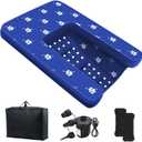 Inflatable Dock Platform with Electric Pump, Dog Boat Ramp Floating Non-Slip Oxford and PVC with Water Ramp for Dogs Pool, Dock, Lake with Traction Rope Dark Blue (4.7ft x 3ft x 6in)