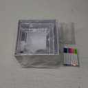 6 Pcs White Acrylic Buffet Risers with Mini Sign and Maker, Food Display Stands for Buffet Table Party Catering Dessert Jewelry Collectibles, Nesting Cube Boxes with Hollow Bottoms (8",7",6",5",4",4")