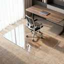 Kuyal Glass Chair Mat for Carpet, 32" x54" Heavy Duty Tempered Glass Office Chair Mat, 1/5" Thick Computer Chair Mat with Rounded and Polished Edges, Can be Used on Carpet or Hard Floor, Ship Flat
