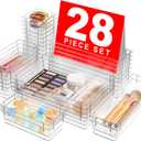 Military GradeA-LuGei Drawer Organizer,Makeup organizer,Holds 177 ItemsBathroom Organizers and Storage,Organization and Storage,Desk Drawer Organizer for VanityClear