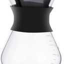 Yosoo Elegant Pour Over Coffee Maker Set, Reusable Stainless Steel Filter Dripper with Glass Carafe for Manual Drip Coffee Brewing