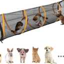 Cat Play Tunnel for Indoor and Outdoor, Kitty Play House, Cat Enclosures Easy to Connect with Cat Tent with Two Zipper Doors Outside Pet Enclosure (Fun Run Cat Tunnel),Orange 1 Pack