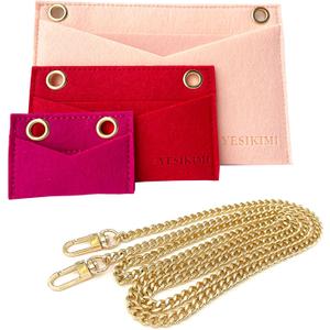 1 Set(3pcs) Felt Purse Organizer Insert with Chain Conversion Kit For Kirigami Pochette