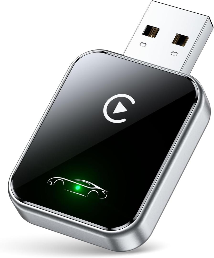 Wireless CarPlay Adapter for iPhone, Convert Wired to Wireless CarPlay Adapter, Mini Size with Extension Cable USB & USB-C/Type-C, Stable Car Control & No Delay