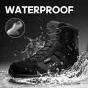 NORTIV 8 Men's Waterproof Lightweight Military Tactical Work Boots Outdoor Hiking Combat Motorcycle Boots (Black)