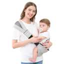 GAGAKU Toddler Carrier Adjustable Padded Sling Portable Ergonomic Baby Holder Carrier with Non-Slip Seat for 6-36 Months Infants & Toddlers (14-35 lbs)-Light Grey