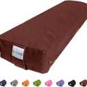 Sol Living Yoga Bolster Pillow Rectangular Meditation Cushion Cotton Meditation Accessories for Restorative Yoga Meditation Pillow Yoga Pillow Firm Body Pillow Bolster Pillow for Legs Removable Cover (26" x 8" x 5", Brown)
