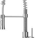 Brushed Nickel Kitchen Faucet with Sprayer, High Arc Single Handle Kitchen Sink Faucet One Hole Stainless Steel Kitchen Faucets for Farmhouse Camper Laundry Rv Bar Sink, Grifos De Cocina