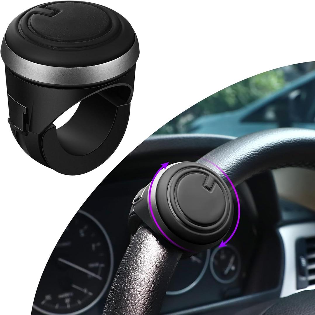 Steering Wheel Spinner Knobs Steering Wheel Buddy 360 Degrees Rotation Suicide Knobs with Silicone Surface and Metal Bearings for Driving Turning Car Truck Boat(2 Packs)