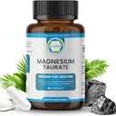 Natural Magnesium Taurate Supplement 1500 mg with 90 Capsules - 30 Days Supply for Sleep Support, Heart Health, Relaxation, Blood Pressure Balance, and Energy Boost (Exp: 12/2025)