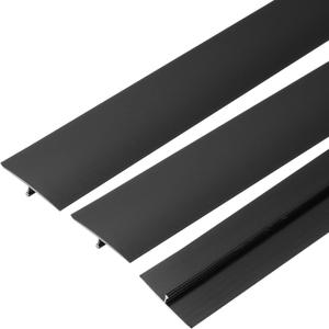 uxcell 3 Pcs Aluminum T Molding Floor Transition Strip, 1.6"x3 Ft Moulding Transition Strip for Doorway, Laminate Flooring, Joining Flooring Gaps of Laminate Planks Tile, Black