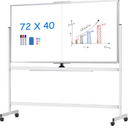 maxtek Rolling Whiteboard, 72x48 Large Double-Sided White Board Dry Erase on Wheels, Giant Magnetic White Board Standing for Office, School, Home Office, Homeschool(72 x 48)