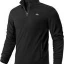 Pudolla Mens Quarter Zip Pullover Long Sleeve Workout Shirts Warm Training Midweight Pullover Men(Black XL)