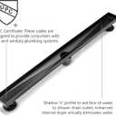 HEATGENE Linear Shower Drain 36-Inch, Stainless Steel Rectangle Shower Floor Drain with Removable Quadrato Pattern Grate, Shower Drain with Hair Strainer, Matte Black