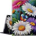 for Kindle Fire HD 10 Tablet Case 7th/9th Generation 2017/2019 Release 10.1 inch with Adjustable Stand & Auto Wake/Sleep Feature Smart Protect Cover Case - Butterfly Flower