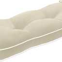 Favoyard Indoor/Outdoor Bench Cushion 36 x 14 Inch Waterproof & 3-Year Fade-Resistant Patio Furniture Cushions for Garden Porch Swing Chair Tufted Pad for Sofa Couch Seat with Ties, Beige