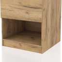 Furniture of America Rockton Transitional Wooden Nightstand with Charging Station, Drawer, and Open Shelf, Bedside Table Featuring Space to Storage Things for Room, Dorm, Bedroom, Light Oak
