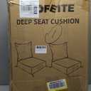 Outdoor Olefin Water-Resistant Deep Seat Cushion Set, 2PCS Weather and Fade Resistant 23''x 26''x 6'' Patio Furniture Seat Cushion, Thickened Sofa Chair Pad for Lawn, Garden, Dark Gray