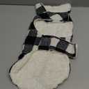 Malier Classic Plaid Fleece Dog Coat with Pocket - Windproof Warm Winter Pet Jacket for Small to Large Dogs (White, Medium)