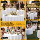 10-Pack White Round Tablecloths, 90 Inches, Stain-Resistant Polyester for 4-5 Ft Round Tables - Washable Table Covers for Weddings, Banquets, Birthday, Parties, Events