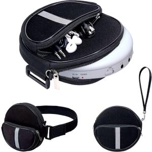 KLIM Portable CD Player Case, Waterproof Portable CD Player Carrying Case, Adjustable Strap, Suitcase with 3 Compartments