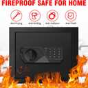 1.6 Cu ft Small Fireproof Safe Box, Digital Security Home Safes Water and Fireproof with Electronic Keypad Keys and Alarm System, Fire Safe for Home Money Medicine Valuables
