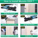 Muzata 10 Pack 1/8" Cable Railing Hardware Kit Hand Swage Threaded Stud Tensioner for 4x4 2x2 Wood Metal Post T316 Stainless Steel Deck Cable Railing System CR39