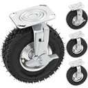 8 inch Casters Wheels, Heavy Duty Casters Set of 4 Load 880lbs with Brake, Locking Swivel Plate Caster, Industrial Castor Wheels for Workbench, Cart, Trolley, Wagon and Shelves