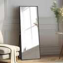 self Full Length Floor Mirror 55"x16" Large Rectangle Wall Mirror Hanging or Leaning Against Wall for Bedroom, Dressing and Wall-Mounted Thin Frame Mirror - Black, 55" x 16" (USAM004)