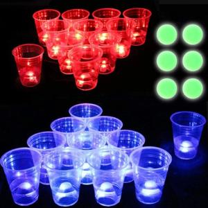 The Dark Beer Pong Set, LED Beer Pong Cups and Glow-in-The-Dark Balls, 22 Set
