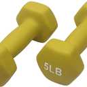 POWERT HEX Neoprene Dumbbell |Coated Colorful Hand Weights in Pair 5lbs