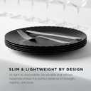 TP 8" Reusable Melamine Paper Plates, Round Plates for Party Picnic Outdoors, Set of 8, Black