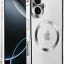 for iPhone 17 Magnetic Aluminum Alloy Case,6.1" Frosted Translucent Cover,Sliding Magnetic Back Cover Protective Case,Rugged Shockproof Protective Cell Cover,Metal Silver