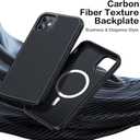 Magnetic for iPhone 11 Phone Case-Compatible with MagSafe-Carbon Fiber Texture-Slim Military Grade Drop Protection Phone Case for iPhone 11 6.1", Black