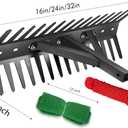 Pond Rake, Weed Removal Tool, Steel Blades 24 inch Aquatic Weed Rake, Double Sided Lake Weed Cutter, Clean Aquatic Weeds Muck Silt Lake Rakes, 30ft Thicker Rope, Black
