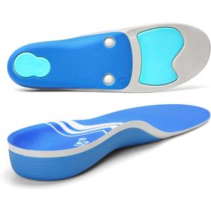 Arch Support Orthotics Insole Plantar Fasciitis Relief Flat Feet para Heel Pain overpronation Inserts Men Women 220+ lbs Walk Standing All Day Work Boot Shoe Insoles (Men 10-10 1/2 | Women 12-12 1/2) (Blue)