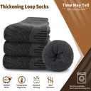 Time May Tell Mens Merino Wool Hiking Cushioning Socks For Outdoor Wool-Socks-For-Mens 3 Pack (Black) 9-13