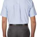 Van Heusen Mens Short Sleeve Dress Shirt Regular Fit Oxford Solid (17.5"-18" Neck, Blue)