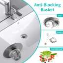 Universal Bathroom Sink Stopper with Hair Catcher, for 1.04-1.97 Inch Drain Hole, Spring Core Bathtub Drain Cover, Pop Up Sink Plug Basin Drain Strainer, Large Lid Gray