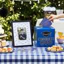 Gueevin Blue and Black Graduation Decorations 2026 Guest Book Alternative Graduation Card Box Advice Cards 11x14in Signature Board Picture Frame for Class of 2026 Congrats Grad Party Decor Supplies