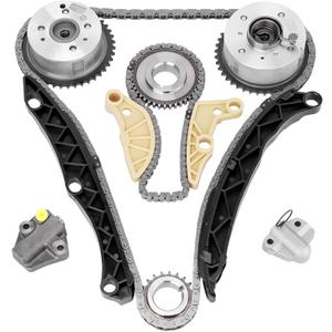24321-2G111 Intake Exhaust Timing Chain Kit with Guide Rail Crank Sprocket VVT Gear Compatible with Hyundai Sonata Santa fe, Kia Sorento Sportage Optima 2.0L 2.4L G4KH G4KC, Replace# 24350-2G750