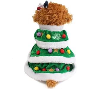 NACOCO Dog Cloak Pet Winter Clothes Christmas Tree Coat Cute and Warm Dog Costumes (Green, M)