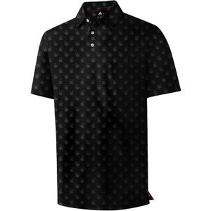ZITY Mens Golf Shirts Short Sleeve Print Patterns Performance Moisture Wicking Polo Shirt (Large, Black Love)