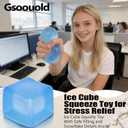 Squishy Ice Cube Fidget Toy, Sugar Ball Stress Cube for Kids Adults, Soft Squishies Stress Relief Sensory Toy for Autism, Classroom Prize Toy Party Favor