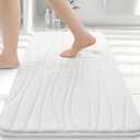 Buganda Memory Foam Bathroom Rug Mat 36x24, Extra Soft and Absorbent Bath Mats, Non-Slip and Machine Washable Bath Rugs for Bathroom Floor, Tub and Shower, Ivory